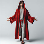 Load image into Gallery viewer, Men’s Velvet Kimono Robe with Hood | Luxurious Lounge &amp; Groomsmen Gift
