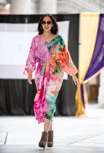 Load image into Gallery viewer, Hand-Dyed Rainbow Caftan | One-of-a-Kind Tie-Dye Boho Kimono Dress
