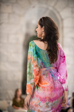 Load image into Gallery viewer, Hand-Dyed Rainbow Caftan | One-of-a-Kind Tie-Dye Boho Kimono Dress
