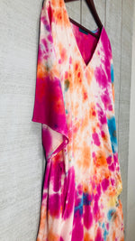 Load image into Gallery viewer, Sunset Carnival Hand-Dyed Kaftan | Plus Size Tie-Dye Boho Maxi Dress
