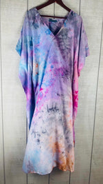Load image into Gallery viewer, Hand-Dyed Galaxy Tie-Dye Caftan | Purple Pink Blue Plus Size Maxi Dress
