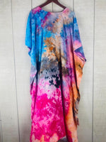 Load image into Gallery viewer, Hand-Dyed Rainbow Caftan | Boho Tie-Dye Plus Size Maxi Dress
