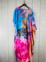 Load image into Gallery viewer, Hand-Dyed Rainbow Caftan | Boho Tie-Dye Plus Size Maxi Dress
