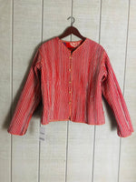 Load image into Gallery viewer, Boho Quilted Patchwork Jacket, Cotton kantha Jacket, Vintage Red Cotton Quilted Jacket, Reversible Women's Boho Coat, sustainable Gift

