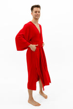 Load image into Gallery viewer, Men's robe in red
