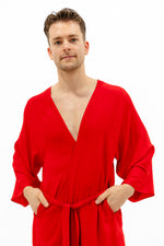 Load image into Gallery viewer, Men's robe in red
