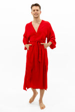 Load image into Gallery viewer, Men's robe in red
