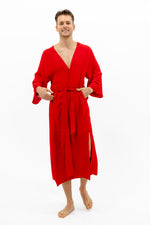 Load image into Gallery viewer, Men's robe in red
