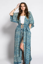 Load image into Gallery viewer, NATURAL INDIGO DRESS, sustainable, Natural clothing, Hand-dyed kimono
