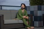 Load image into Gallery viewer, Men's robe in olive green
