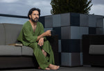 Load image into Gallery viewer, Men's robe in olive green
