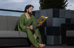 Load image into Gallery viewer, Men's robe in olive green
