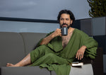 Load image into Gallery viewer, Men's robe in olive green
