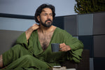 Load image into Gallery viewer, Men's robe in olive green
