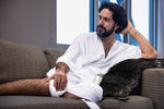 Load image into Gallery viewer, Men's White Luxurious Kaftan Bath Robe
