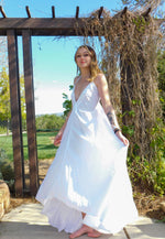 Load image into Gallery viewer, white dyeable summer Beach Dress, Vacation Dress, Resort Wear, Bohemian dress
