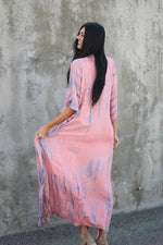 Load image into Gallery viewer, Tie Dyed Kaftan Dress for Women - Plus Size Abaya Maxi Dress (Valentines day gift for women)
