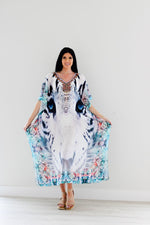 Load image into Gallery viewer, Tribal Kaftan Dress, Plus Size Kaftan Dress, Embellished Kaftan, Oriental Caftan

