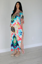 Load image into Gallery viewer, Abstract print caftan dress for women
