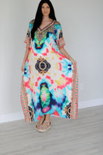 Load image into Gallery viewer, Abstract print caftan dress for women
