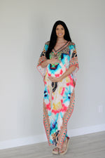 Load image into Gallery viewer, Abstract print caftan dress for women
