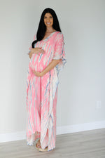 Load image into Gallery viewer, Pink Kaftan Dress, Hand Tie Dyed Kaftan, Plus Size Caftan Dress, Pink Abaya Dress
